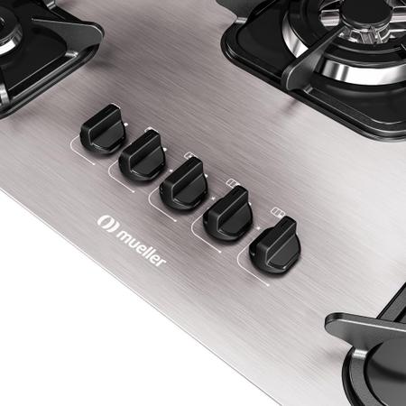 Imagem de Cooktop Mueller 5 bocas Alumínio Com Queimador Tripla Chama e Grade em Ferro Fundido - Mueller