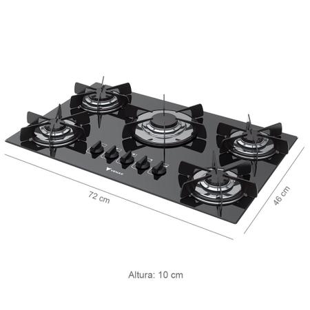 Imagem de Cooktop sognare 5 q preto gas glp