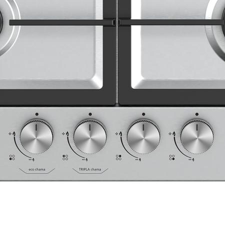 Imagem de Cooktop4 Bocas a GásInoxcom Mega Chama Midea