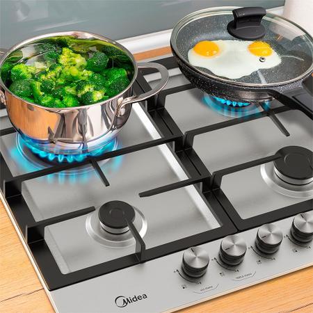 Imagem de Cooktop4 Bocas a GásInoxcom Mega Chama Midea