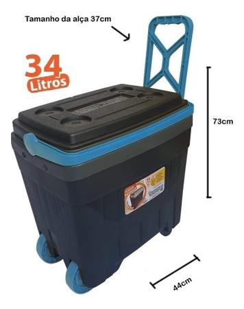 Imagem de Cooler Antares Caixa Térmica De 34 Litros Com Rodinha Suporta Até 45 Latas
