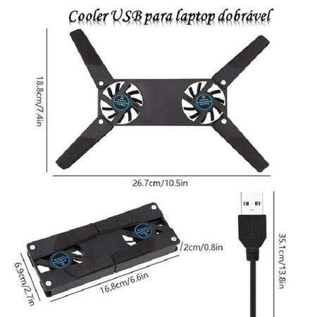 Imagem de Cooler Base Dobrável Para Computador Notebook LapTop 
