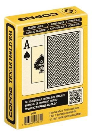 Jogo de Cartas - Baralho Profissional - Texas Hold'em - Preto - Copag