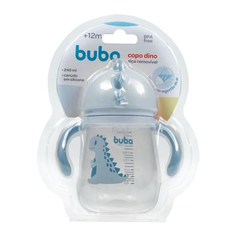 Imagem de Copinho para bebe infantil crianças água suco transição treinamento canudo e válvula 240 ml dino buba