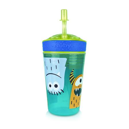 Copo 2 Em 1 Com Canudo E Porta Snack Tampa Higiênica 270ml Nuby Imagem de Copo 2 Em 1 Com Canudo E Porta Snack Tampa Higiênica 270ml Nuby