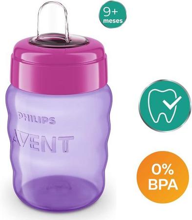 Imagem de Copo Anti-Vazamento Easy Sip Drink 260ML Com Bico de Silicone Macio e Flexível Rosa e Lilás - Philips Avent - SCF553-03