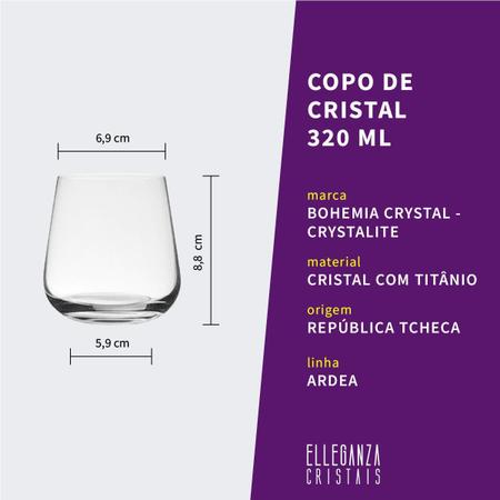 Imagem de Copo Baixo De Cristal Bohemia Whisky 320 Ml Ardea 12 Peças