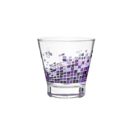 JOGO DE COPOS BAIXOS BOLAS COLORIDAS OCEAN GLASS VIDRO TRANSPARENTE 345ML 6  PEÇAS - Bomebarato