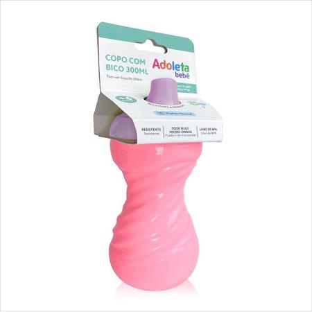 Copo Com Bico 300ml Adoleta Bebê Confete Imagem de Copo Com Bico 300ml Adoleta Bebê Confete