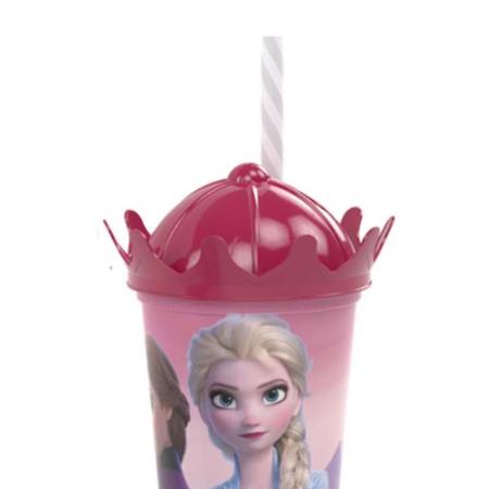 Imagem de Copo com canudo Coroa Frozen 500 ml Plasutil