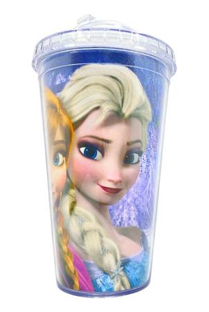 Imagem de Copo De 450ml De Plástico Com Canudo Disney Frozen