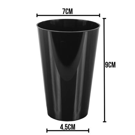 Imagem de Copo de Acrílico Preto Sólido 200ml - 10 Unidades