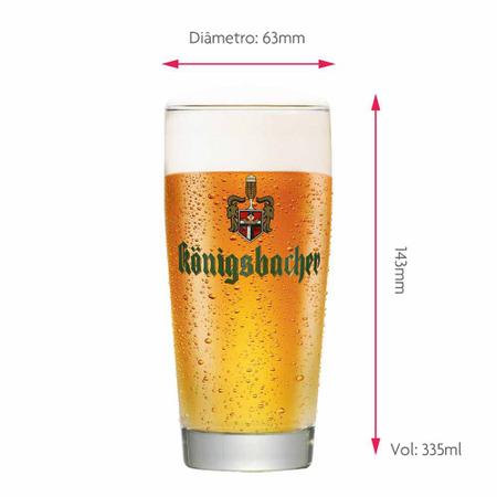Imagem de Copo de Cerveja Rótulo Frases Konigsbacher 0,25 Vidro 335ml