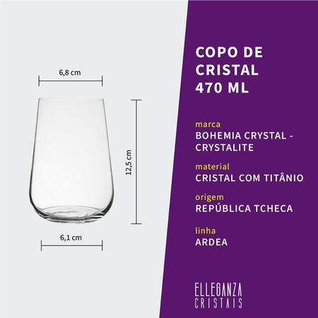Imagem de Copo De Cristal Bohemia Água E Suco 470 Ml Ardea 12 Peças