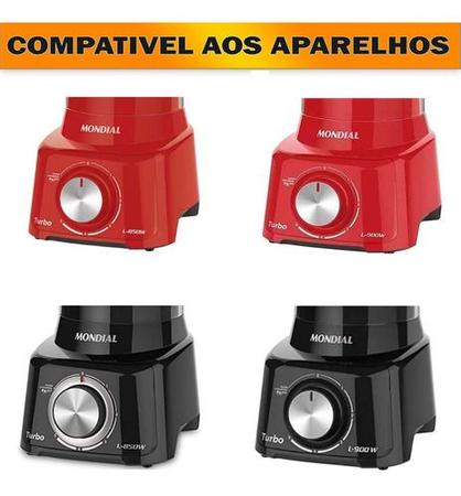 Imagem de Copo De Liquidificador Compatível Mondial L-850 L-900w Cristal Vermelho