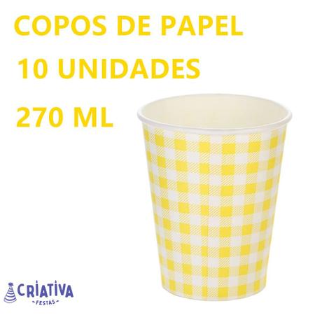 Copo de Papel Xadrez com 10 copos de 270ml Silver Festa  Escolha a Co -  Mercadoce - Doces, Confeitaria e Embalagem
