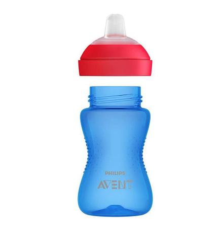 Imagem de Copo De Transição C/Bico De Silicone  Azul/Vermelho 300Ml