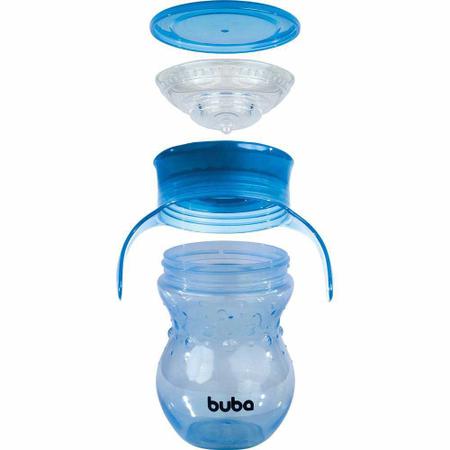 Copo de Treinamento 360 Bebê - com Alça - 270ml - Azul - Buba