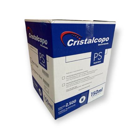 Copo Descartável 150ml Transparente Cristalcopo c/25x100 un Imagem de Copo Descartável 150ml Transparente Cristalcopo c/25x100 un
