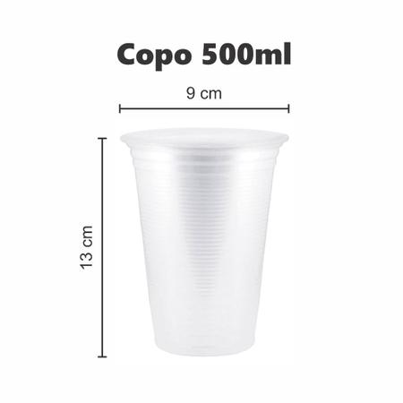 Imagem de Copo Descartável 500ml Refrigerante Caixa Atacado 50 Un