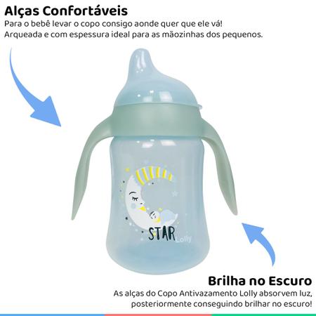 Imagem de Copo Infantil Antivazamento Com Alça Brilhante Para Bebê 6m+ Bico de Silicone 250ml Lolly