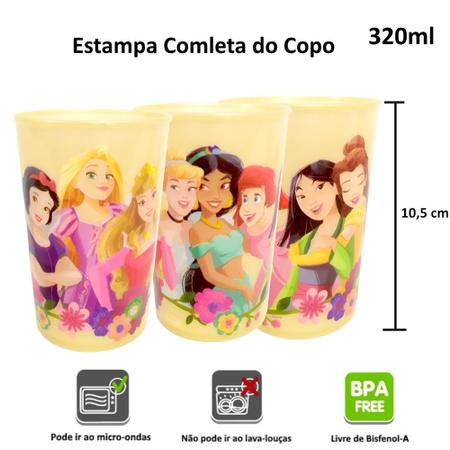 Imagem de Copo Infantil Princesas Disney 320ML Premium Plasútil - 2 Unidades