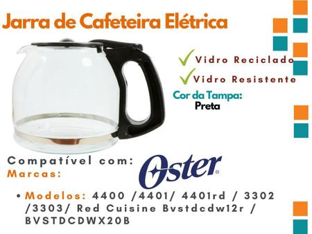 Imagem de Copo Jarra de Cafeteira OSTER 3302 3303 Vidro Resistente