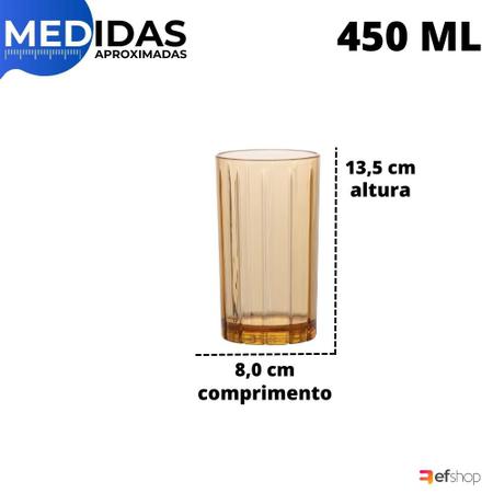 Imagem de Copo Liv Acrílico Agua Drinks Sucos Transparente 450ml
