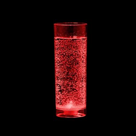 Imagem de Copo Long Drink Com Sensor De Led Luz RGB Pisca Em Acrílico Transparente 320ml 30646