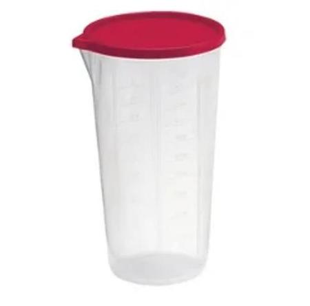 Copo Medidor Com Tampa 8,5X9,3X16Cm 500Ml Transparente - Nitron Imagem de Copo Medidor Com Tampa 8,5X9,3X16Cm 500Ml Transparente