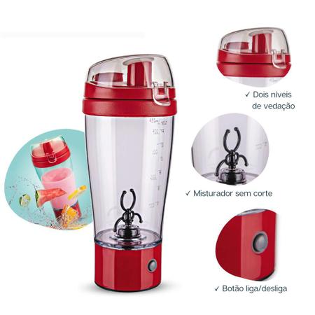 Imagem de Copo Mixer A Pilha 450ml Para Misturar Sucos Achocolatados Shakes Whey Euro Home