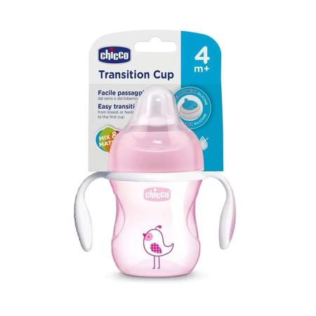 Imagem de Copo Para Bebes Transition Cup 4m+ Rosa 200ml Da Chicco