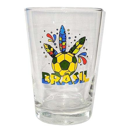 Imagem de Copo Para Cerveja Caldereta Brasil Bola De Futebol 300Ml