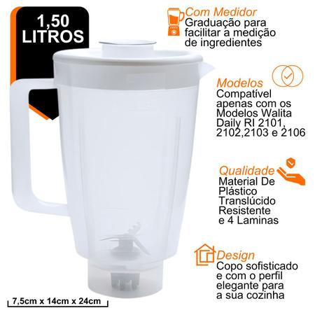 Imagem de Copo para liquidificador walita daily ri 2101 / 2102 / 2103