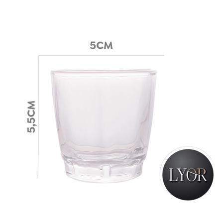 Imagem de Copo para Shot de Vidro Dose Degustação Coração Transparente Lyor 50ml