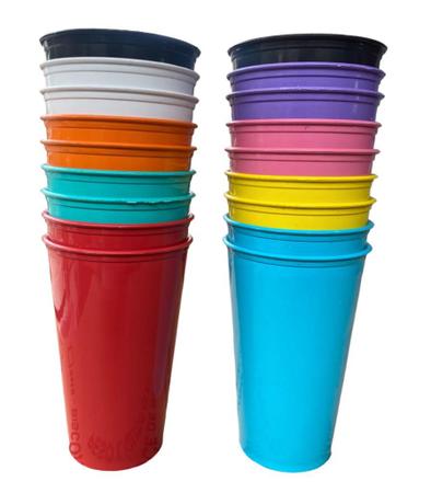 Imagem de copo plastico colorido infantil twister grande resistente bebidas suco aniversário festa 350ml