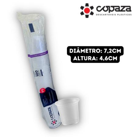 Imagem de Copo Plástico Descartável Copaza Liso Translúcido - Linha Café & Sobremesa - 110ml - 100 Unidades