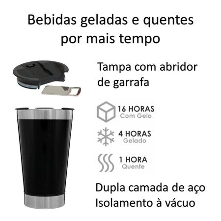 Imagem de Copo Térmico Cerveja Chopp Café Chá Isolamento Aço Vácuo