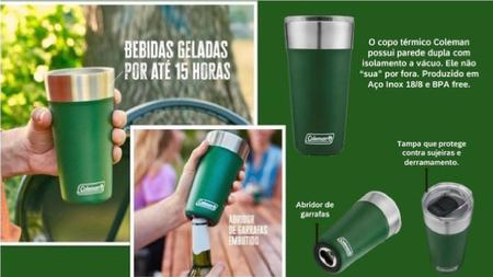 Copo Térmico de Cerveja 600 ml Preto Coleman Personalizado