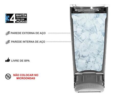 Imagem de Copo Térmico Com Caixa De Som Bluetooth 473ml Aço Inox