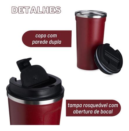 Imagem de Copo térmico com tampa para café chá 500ml - Branco