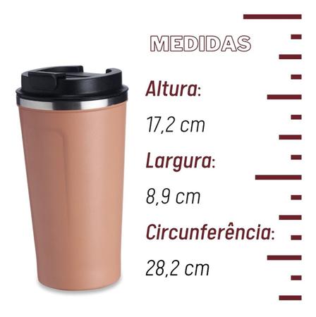 Imagem de Copo térmico com tampa para café chá 500ml - Branco