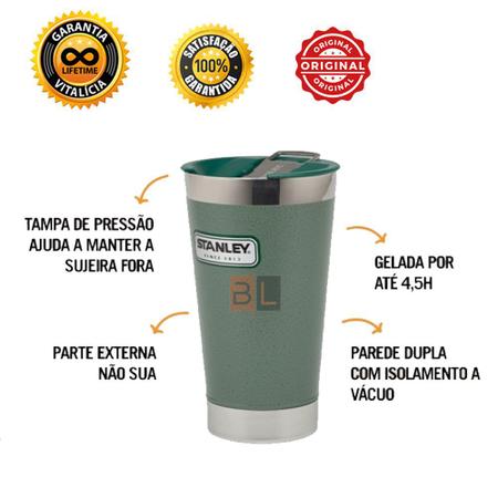 Copo Térmico de Cerveja com Tampa Abridor 473 ML Original Stanley – Loja  Organon