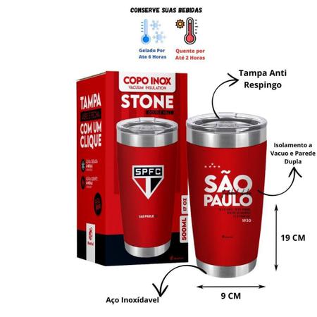 Imagem de Copo Termico do São Paulo Para Cerveja Oficial Clube Stone - Brasfoot