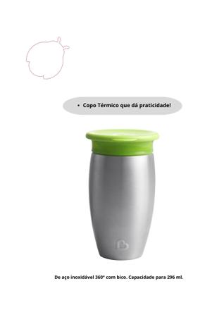 Imagem de COPO TÉRMICO INOX 360º 296ML C/TAMPA MUNCHKIN INFANTIL BEBÊ