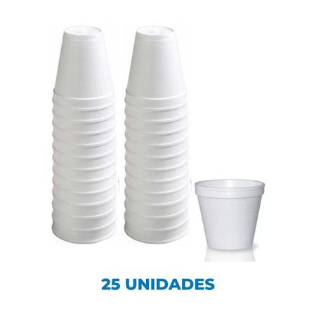 Imagem de Copo Térmico Isopor Descartável Ultra Bebidas Quentes Café Chocolate Vinho 120ml Com 25 Unidades