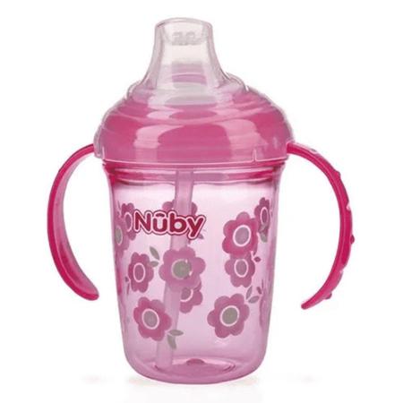 Copo Transição Antivazamento Silicone 240ml Tritan 4m+ Nuby Rosa Claro Imagem de Copo Transição Antivazamento Silicone 240ml Tritan 4m+ Nuby Rosa Claro