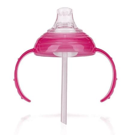 Copo Transição Antivazamento Silicone 240ml Tritan 4m+ Nuby Rosa Claro Imagem de Copo Transição Antivazamento Silicone 240ml Tritan 4m+ Nuby Rosa Claro