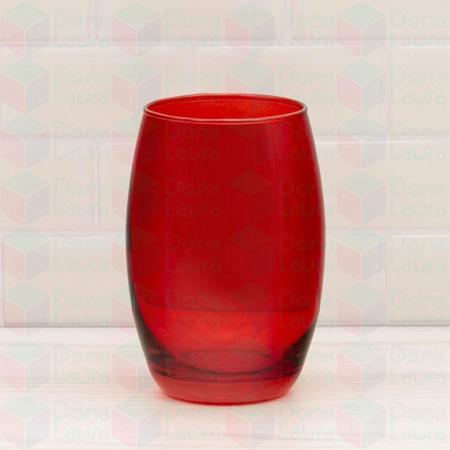 Imagem de Copo Vidro 450ml (Suco, água) BELLAGIO jogo c/ 6 Vermelho