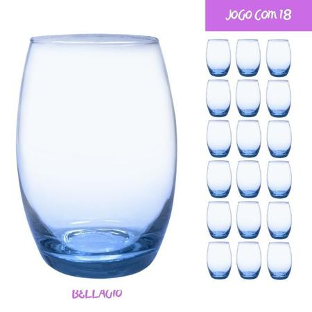 Jogo Copo De Vidro Azul Bellagio 450 Ml Com 6 Copos - Casa Linda